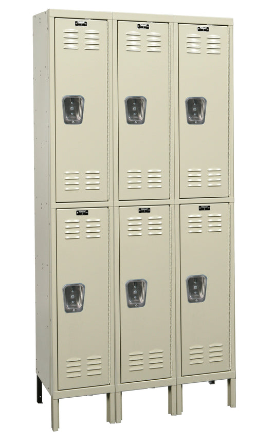 Centerline Dynamics Premium Wardrobe Lockers Tan Hallowell 2-Tier 6 Door Premium Locker Assembled