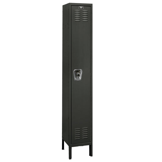 Centerline Dynamics Ready Built Lockers Black Hallowell Ready Built 1-Tier 1 Door Locker, 12"W x 15"D x 78"H Assembled