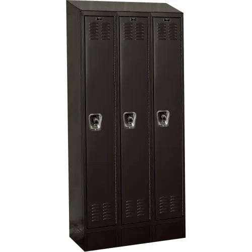 Centerline Dynamics Ready Built Lockers Black Hallowell Ready-Built II 1-Tier 3 Door Locker, 36"W x 12"D x 84"H