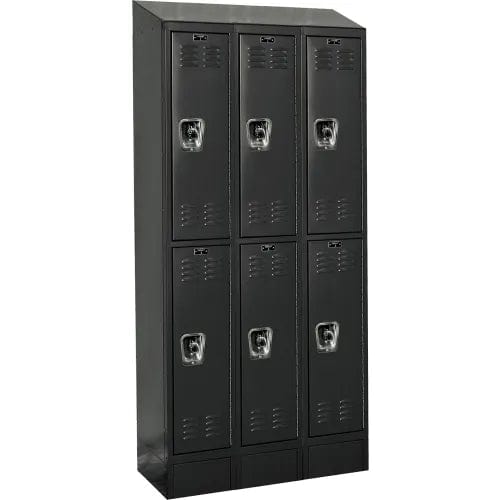 Centerline Dynamics Ready Built Lockers Black Hallowell Ready-Built II 2-Tier 6 Door Locker, 36"W x 12"D x 84"H