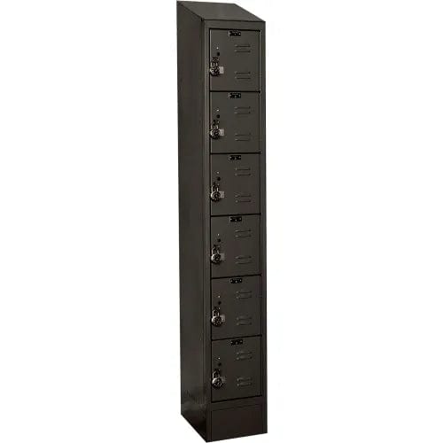 Centerline Dynamics Ready Built Lockers Black Hallowell Ready-Built II 6-Tier 6 Door Locker, 12"W x 12"D x 82"H