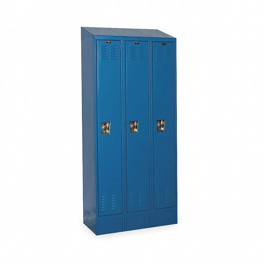 Centerline Dynamics Ready Built Lockers Blue Hallowell Ready-Built II 1-Tier 3 Door Locker, 36"W x 12"D x 84"H