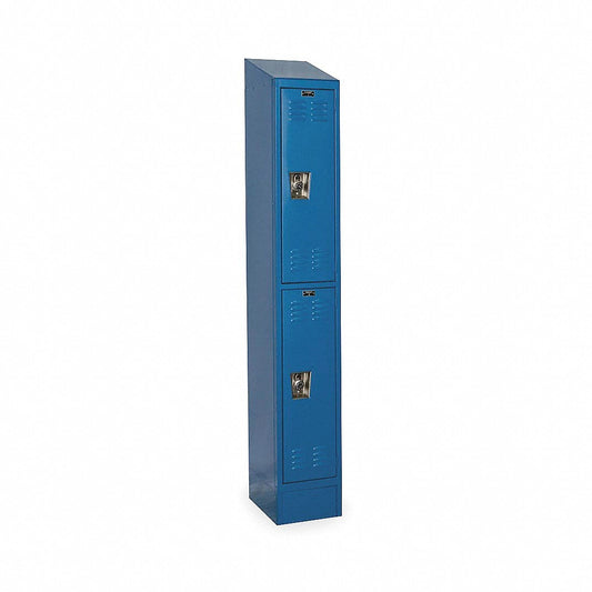 Centerline Dynamics Ready Built Lockers Blue Hallowell Ready-Built II 2-Tier 2 Door Locker, 12"W x 12"D x 82"H