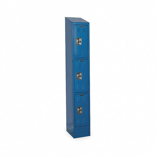 Centerline Dynamics Ready Built Lockers Blue Hallowell Ready-Built II 3-Tier 3 Door Locker, 12"W x 12"D x 82"H