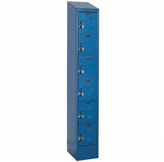 Centerline Dynamics Ready Built Lockers Blue Hallowell Ready-Built II 6-Tier 6 Door Locker, 12"W x 12"D x 82"H