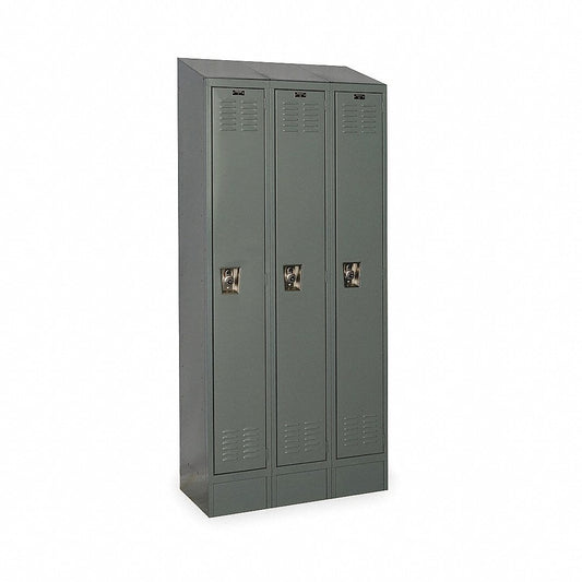 Centerline Dynamics Ready Built Lockers Dark Gray Hallowell Ready-Built II 1-Tier 3 Door Locker, 36"W x 12"D x 84"H