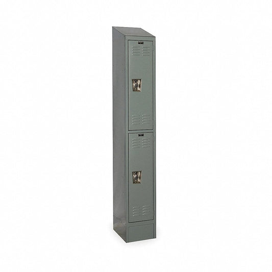 Centerline Dynamics Ready Built Lockers Dark Gray Hallowell Ready-Built II 2-Tier 2 Door Locker, 12"W x 12"D x 82"H