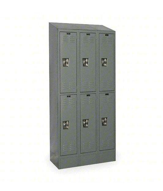 Centerline Dynamics Ready Built Lockers Dark Gray Hallowell Ready-Built II 2-Tier 6 Door Locker, 36"W x 12"D x 84"H