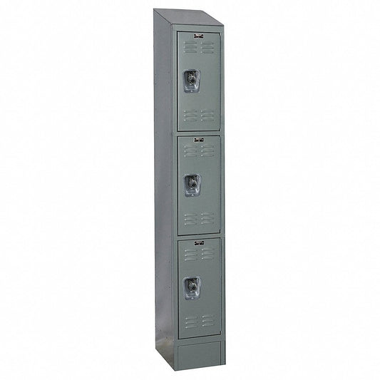 Centerline Dynamics Ready Built Lockers Dark Gray Hallowell Ready-Built II 3-Tier 3 Door Locker, 12"W x 12"D x 82"H