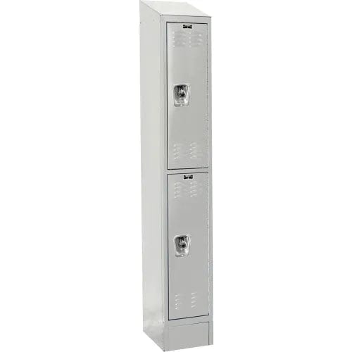 Centerline Dynamics Ready Built Lockers Light Gray Hallowell Ready-Built II 2-Tier 2 Door Locker, 12"W x 12"D x 82"H