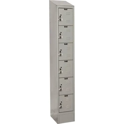 Centerline Dynamics Ready Built Lockers Light Gray Hallowell Ready-Built II 6-Tier 6 Door Locker, 12"W x 12"D x 82"H