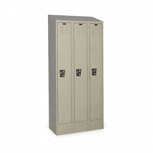 Centerline Dynamics Ready Built Lockers Tan Hallowell Ready-Built II 1-Tier 3 Door Locker, 36"W x 12"D x 84"H