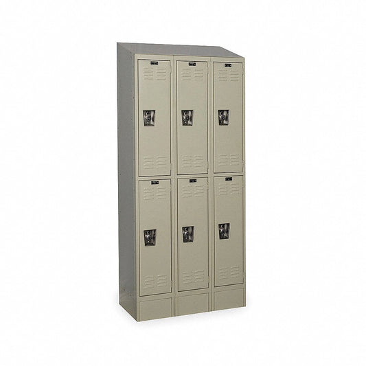 Centerline Dynamics Ready Built Lockers Tan Hallowell Ready-Built II 2-Tier 6 Door Locker, 36"W x 12"D x 84"H