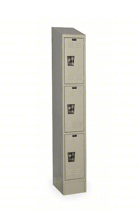 Centerline Dynamics Ready Built Lockers Tan Hallowell Ready-Built II 3-Tier 3 Door Locker, 12"W x 12"D x 82"H