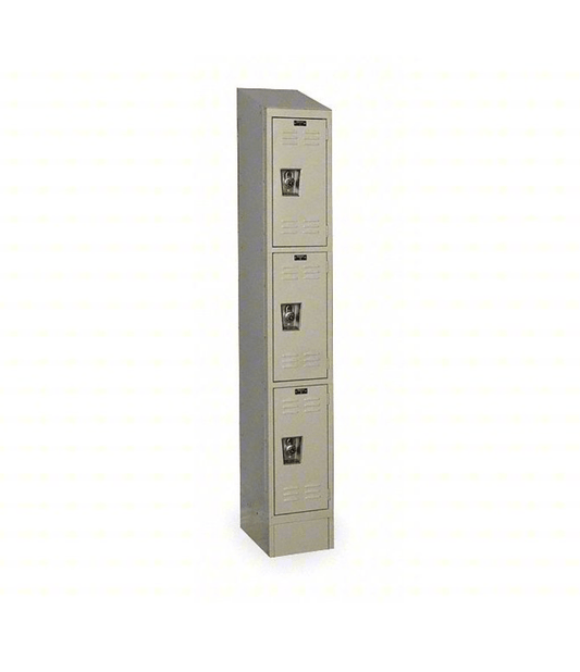 Centerline Dynamics Ready Built Lockers Tan Hallowell Ready-Built II 3-Tier 3 Door Locker, 12"W x 15"D x 83"H