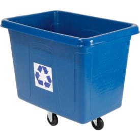 Centerline Dynamics Recycling Trucks Rubbermaid® Mobile Recycling Container Cube Truck, 119 Gallon, Blue