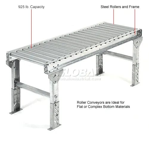 Centerline Dynamics Roller Conveyors Omni Metalcraft GPHS1.9X16-24-9-10-LL 1.9" Dia. Steel Roller Conveyor Straight Section