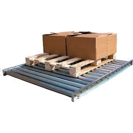 Centerline Dynamics Roller Conveyors Vestil CONV-52-5-2-3L-Z - 5'L Galvanized Steel Pallet Floor Conveyor 5000 Lb. Cap.