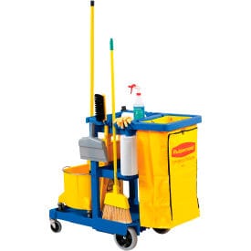 Centerline Dynamics Rubbermaid Rubbermaid® Janitor Cart Blue with 25 Gallon Vinyl Bag 6173-88 - FG617388BLUE