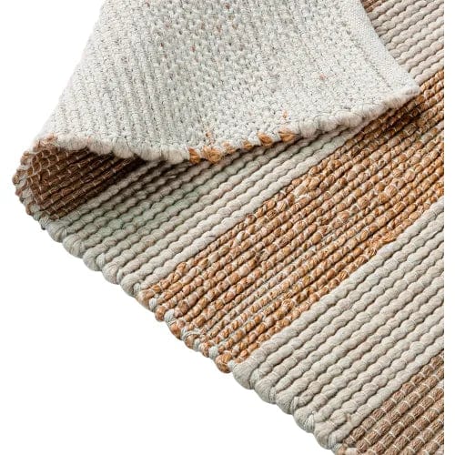 Centerline Dynamics Rugs 5' x 7' Handwoven Striped Jute Blend Area Rug, Natural