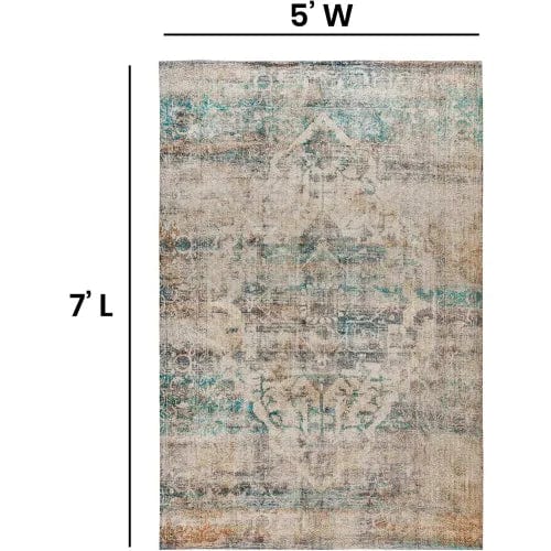 Centerline Dynamics Rugs Artisan Old English Style Traditional Rug - 5' x 7' - Blue