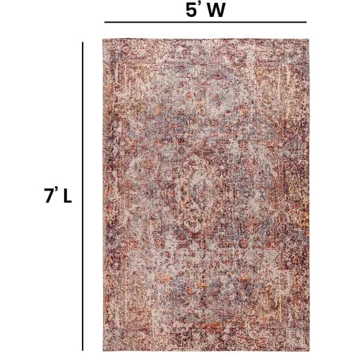 Centerline Dynamics Rugs Artisan Old English Style Traditional Rug - 5' x 7' - Red