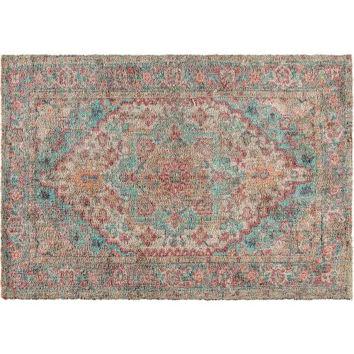 Centerline Dynamics Rugs Distressed Vintage Medallion Area Rug, 5' x 7', Blue Multi Polyester