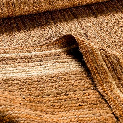 Centerline Dynamics Rugs Natural Fiber Jute Area Rug 8' x 10' - Braided Indoor Jute Rug - Natural