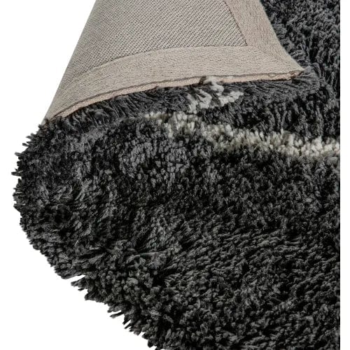 Centerline Dynamics Rugs Shag Style Diamond Trellis Area Rug, 5' x 7', Charcoal/Ivory Polyester