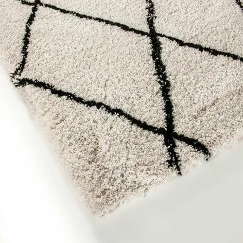 Centerline Dynamics Rugs Shag Style Diamond Trellis Area Rug - 5' x 7' - Ivory