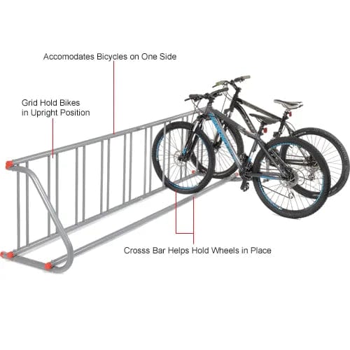 Centerline Dynamics Safety Railings Single-Sided Grid Bike Rack, 9-Bike Capacity, Powder Coated Steel