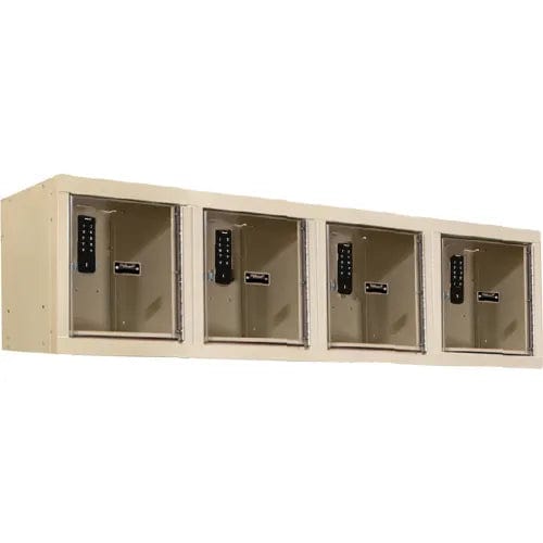 Centerline Dynamics Safety-View Electronic Access Lockers Assembled Hallowell DigiTech 1-Tier 4 Door Safety-View Plus Locker, 48"W x 18"D x 12"H