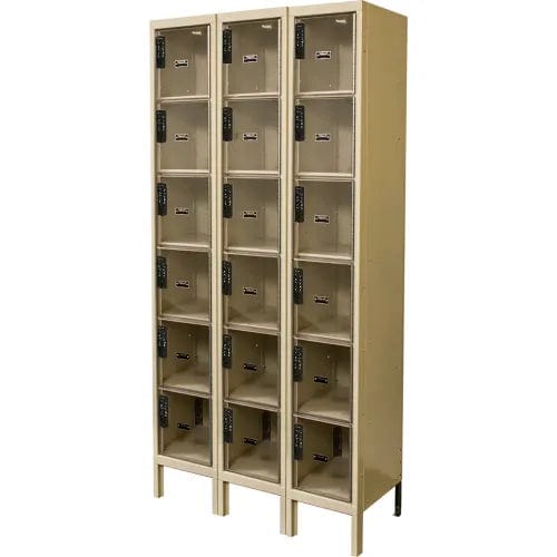 Centerline Dynamics Safety-View Electronic Access Lockers Hallowell DigiTech 6-Tier 18 Door Safety-View Plus Locker, 36"W x 15"D x 78"H