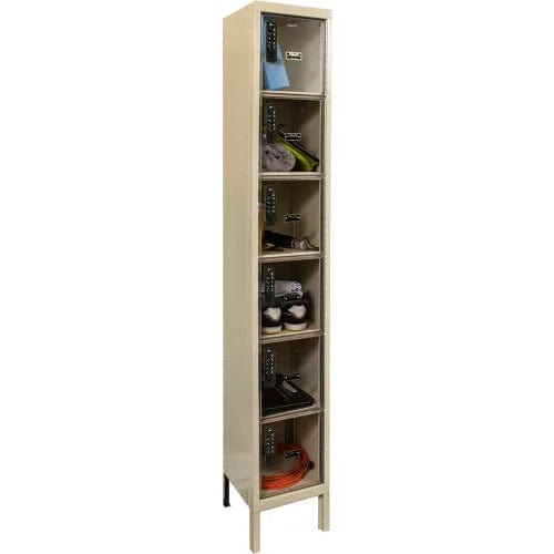 Centerline Dynamics Safety-View Electronic Access Lockers Hallowell DigiTech 6-Tier 6 Door Safety-View Plus Locker, 12"W x 12"D x 78"H