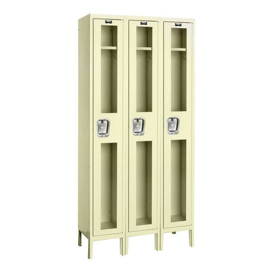 Centerline Dynamics Safety-View Lockers Hallowell Safety-View Locker, 36"W x 15"D x 78"H Tan, Single Tier, 3-Wide