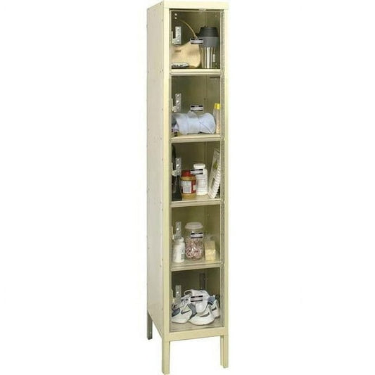 Centerline Dynamics Safety-View Lockers Hallowell Safety-View Plus Locker, 12"W x 15"D x 66"H Tan, 5-Tier, 1-Wide