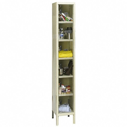 Centerline Dynamics Safety-View Lockers Hallowell Safety-View Plus Locker, 12"W x 15"D x 78"H, 729 Tan, 6-Tier, 1-Wide