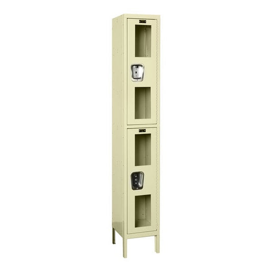 Centerline Dynamics Safety-View Lockers Hallowell Safety-View Wardrobe Locker Single 2-Tier 12" x 15" x 78" Tan