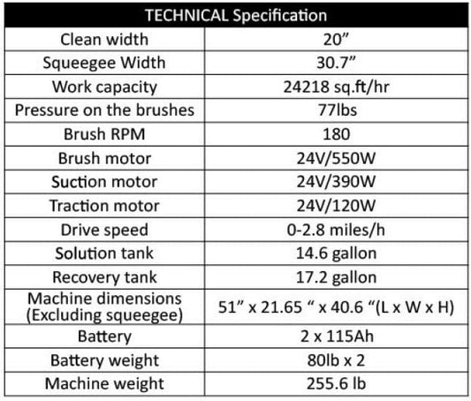 Centerline Dynamics Scrubbers & Floor Machines Global Industrial™ Auto Floor Scrubber With Traction Drive, 20" Cleaning Path