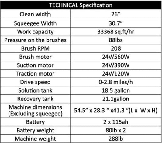 Centerline Dynamics Scrubbers & Floor Machines Global Industrial™ Auto Floor Scrubber With Traction Drive, 26" Cleaning Path