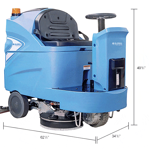 Centerline Dynamics Scrubbers & Floor Machines Global Industrial™ Auto Ride-On Floor Scrubber, 34" Cleaning Path