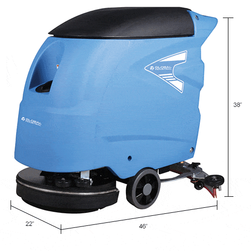 Centerline Dynamics Scrubbers & Floor Machines Global Industrial™ Auto Walk-Behind Floor Scrubber, 18" Cleaning Path