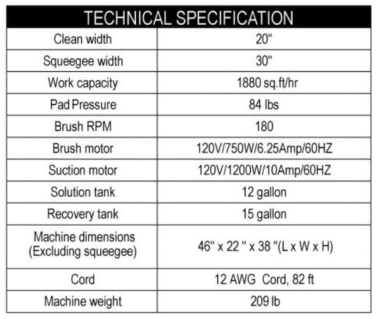 Centerline Dynamics Scrubbers & Floor Machines Global Industrial™ Electric Walk-Behind Auto Floor Scrubber, 20" Cleaning Path