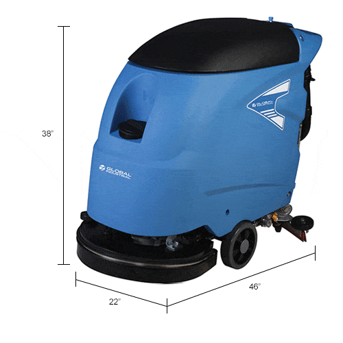 Centerline Dynamics Scrubbers & Floor Machines Global Industrial™ Electric Walk-Behind Auto Floor Scrubber, 20" Cleaning Path