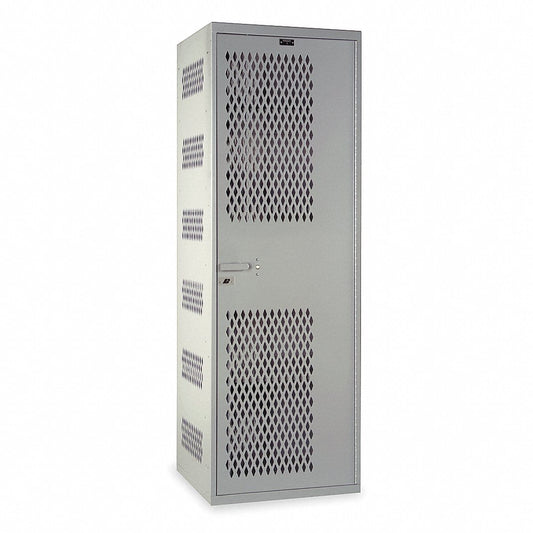 Centerline Dynamics Securitymax™ All Welded Lockers Hallowell SecurityMax Locker, Ventilated, 18"W x 22"D x 72"H, 711 Light Gray, Single Tier, 1-Wide