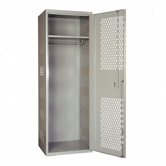 Centerline Dynamics Securitymax™ All Welded Lockers Hallowell SecurityMax Locker, Ventilated, 18"W x 22"D x 72"H, 711 Light Gray, Single Tier, 1-Wide