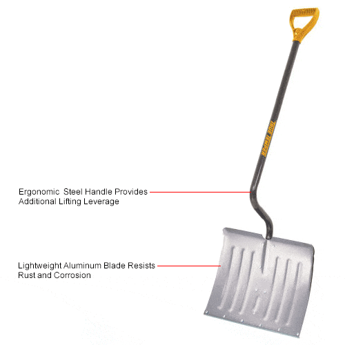 Centerline Dynamics Shovels TrueTemper® 1641200 18" Ergonomic Aluminum Blade Combo Snow Shovel W/ Steel D-Grip Handle