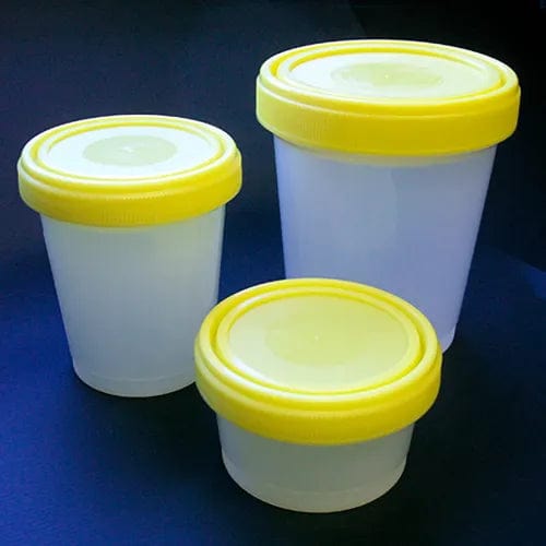 Centerline Dynamics Specimen Bags & Containers Graduated Histology Container, 1000mL (32 oz.), Polypropylene, Yellow Screwcap, 100/Pack