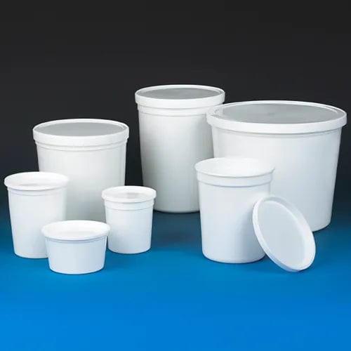 Poly Container Multi-Purpose Container, 16 oz. (480mL), Polyethylene, Snap Lid, White ...