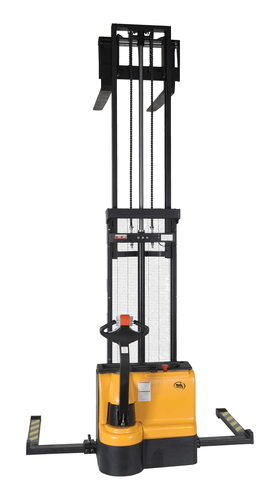 Centerline Dynamics Stackers Vestil Steel Adjustable Double Mast Stacker 125 In. Raised Height 2200 Lb. Capacity